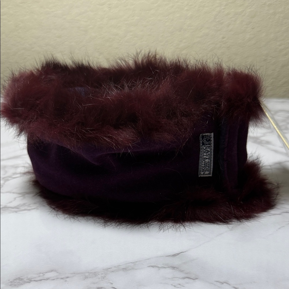 Luxurious Faux Fur Dog Collar  - Rich Plum